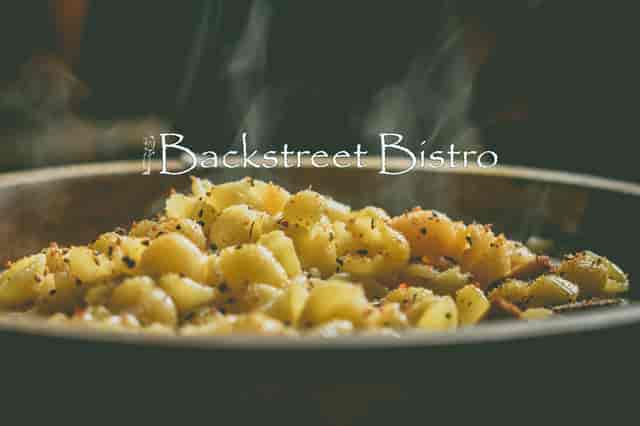 Steam rising from hot pasta