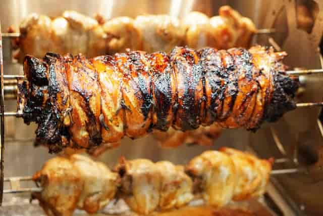 Porchetta roasting