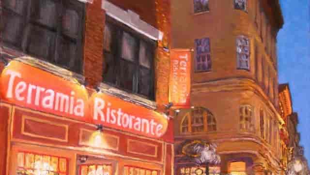 "Headed for Dinner at Terramia, North End" Painting