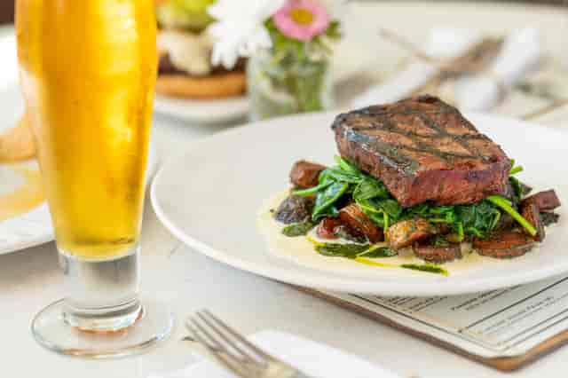 flat iron steak and beer