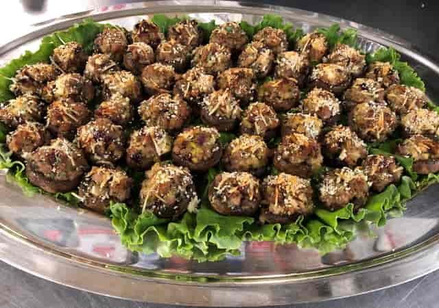 Sausage , cranberry stuffed mushrooms
