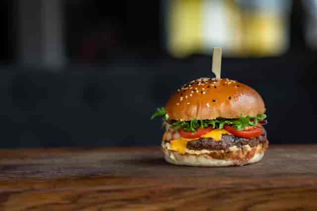 close up of burger