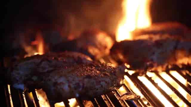 steak on grill