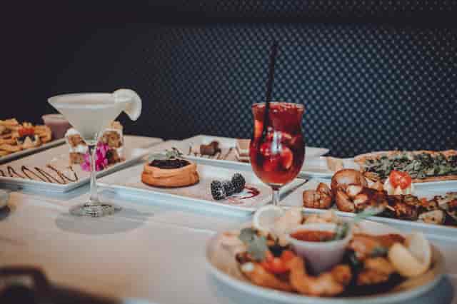 Numerous dish options and drinks served at Mezza Luna