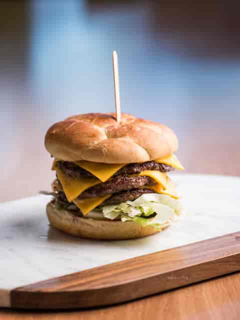 burger with fries