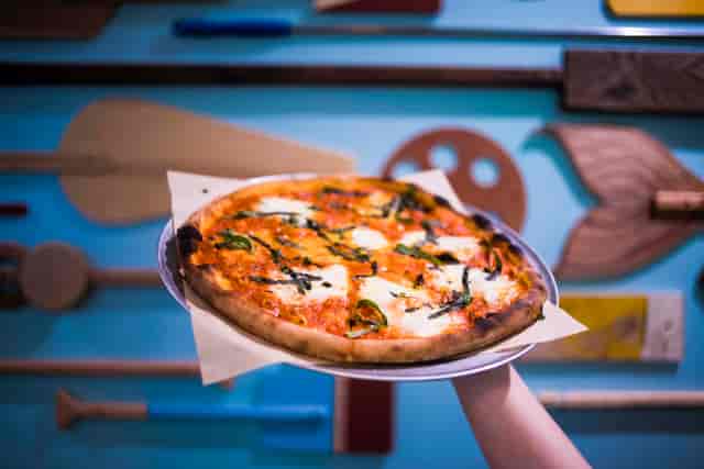 Pizza Blue Background