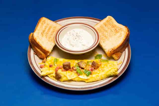 omelette and toast