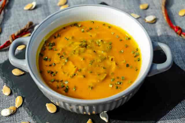 soup in white bowl