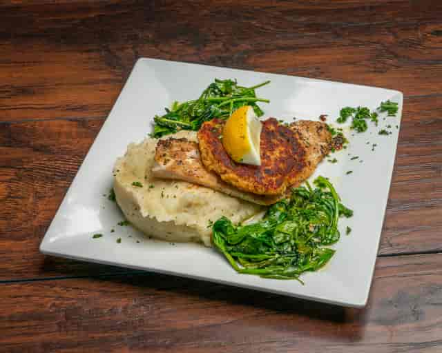 filet with potato and greens