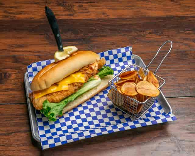 sandwich and fries