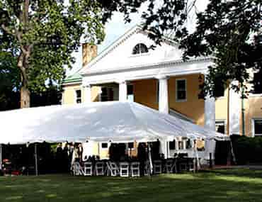 big tent set up for wedding