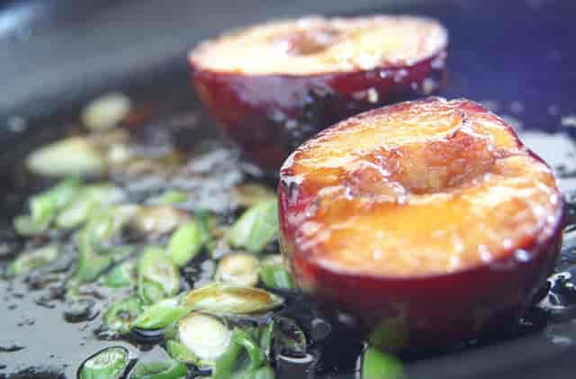 Grilled peaches