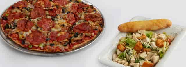 pizza and salad