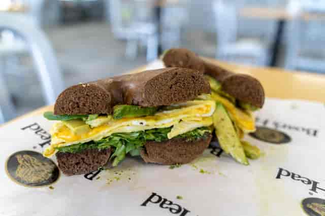 egg and cheese with arugula