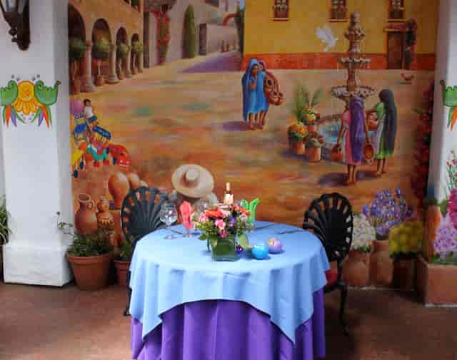 table and mural