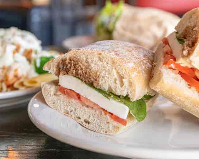Mozzarella Tomato Basil Sandwich