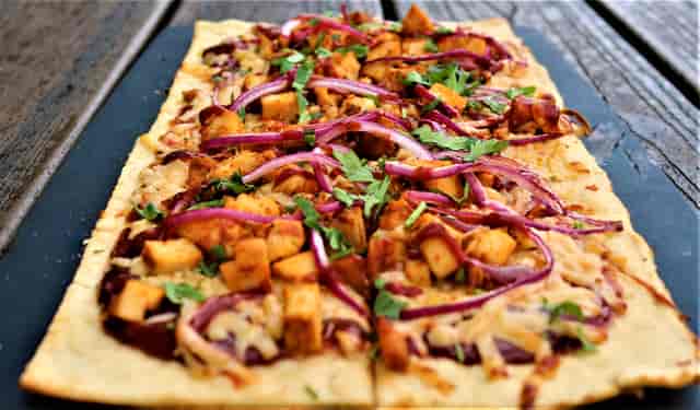 BBQ Chicken flatbread pizza