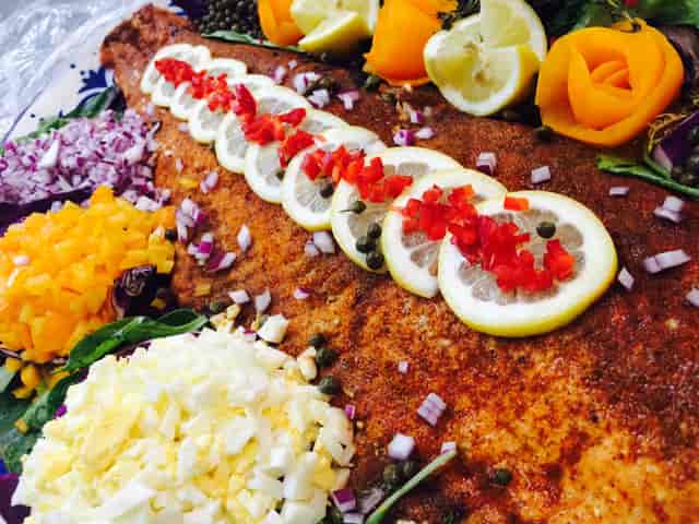 Grilled and chilled salmon