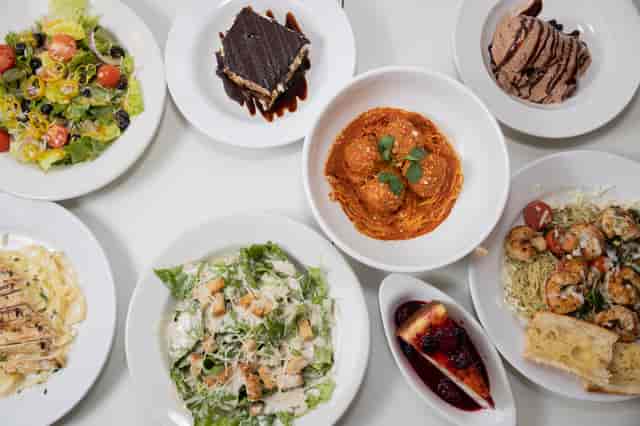 Variety of dishes and entrees