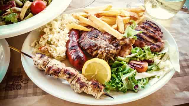 plate of greek food