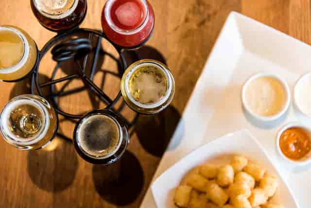 drinks and burgers
