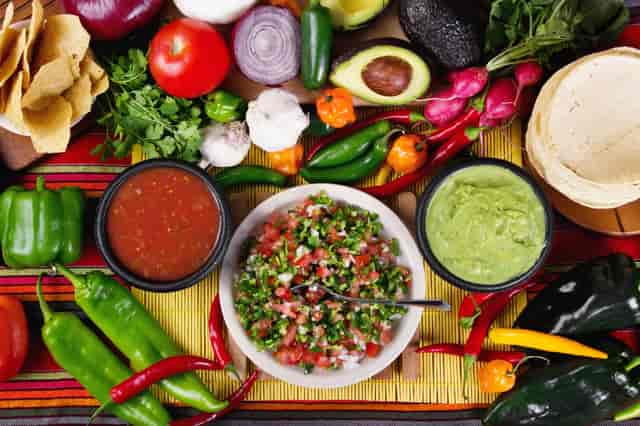 guacamole and ingredients