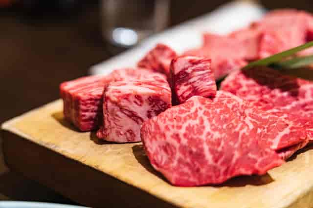 meat on a metal tray