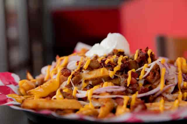 loaded fries close shot