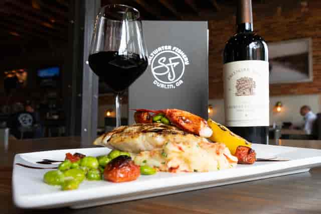 Grilled red snapper with lobster mashed potatoes