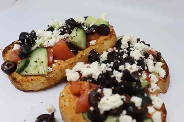 Mediterranean toast on sourdough bread