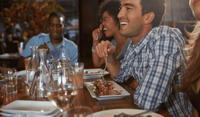 People eating food