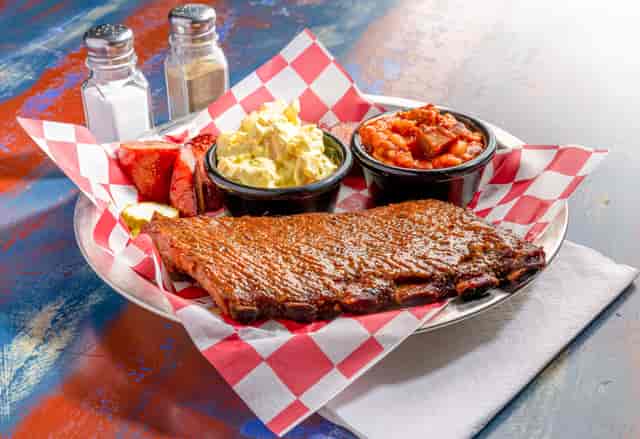 Half rack of our St. Louis pork ribs