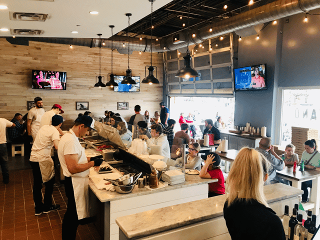 busy happy customers