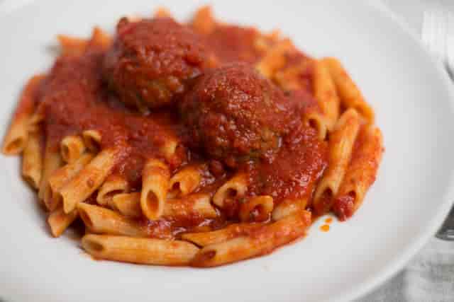 pasta with meatballs
