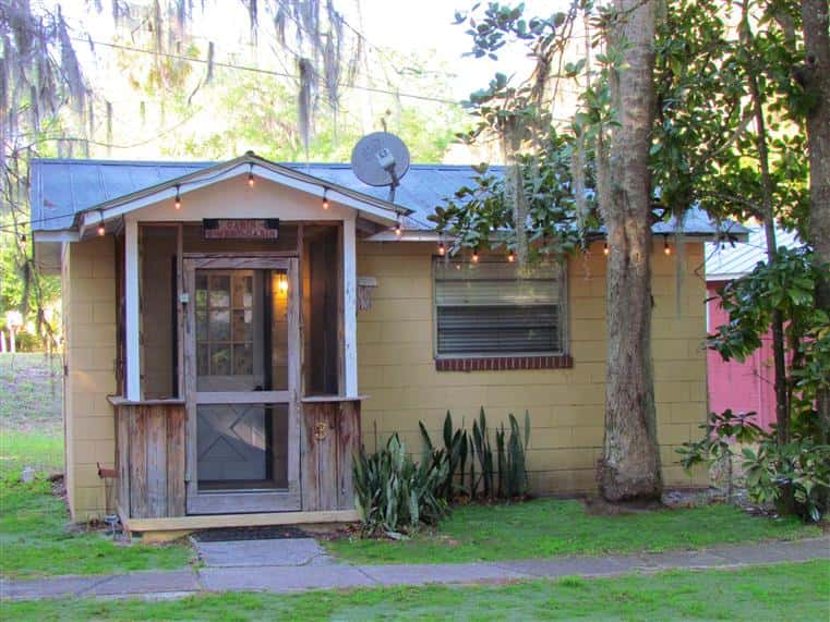 whippoorwill cabin exterior entrence with a single window