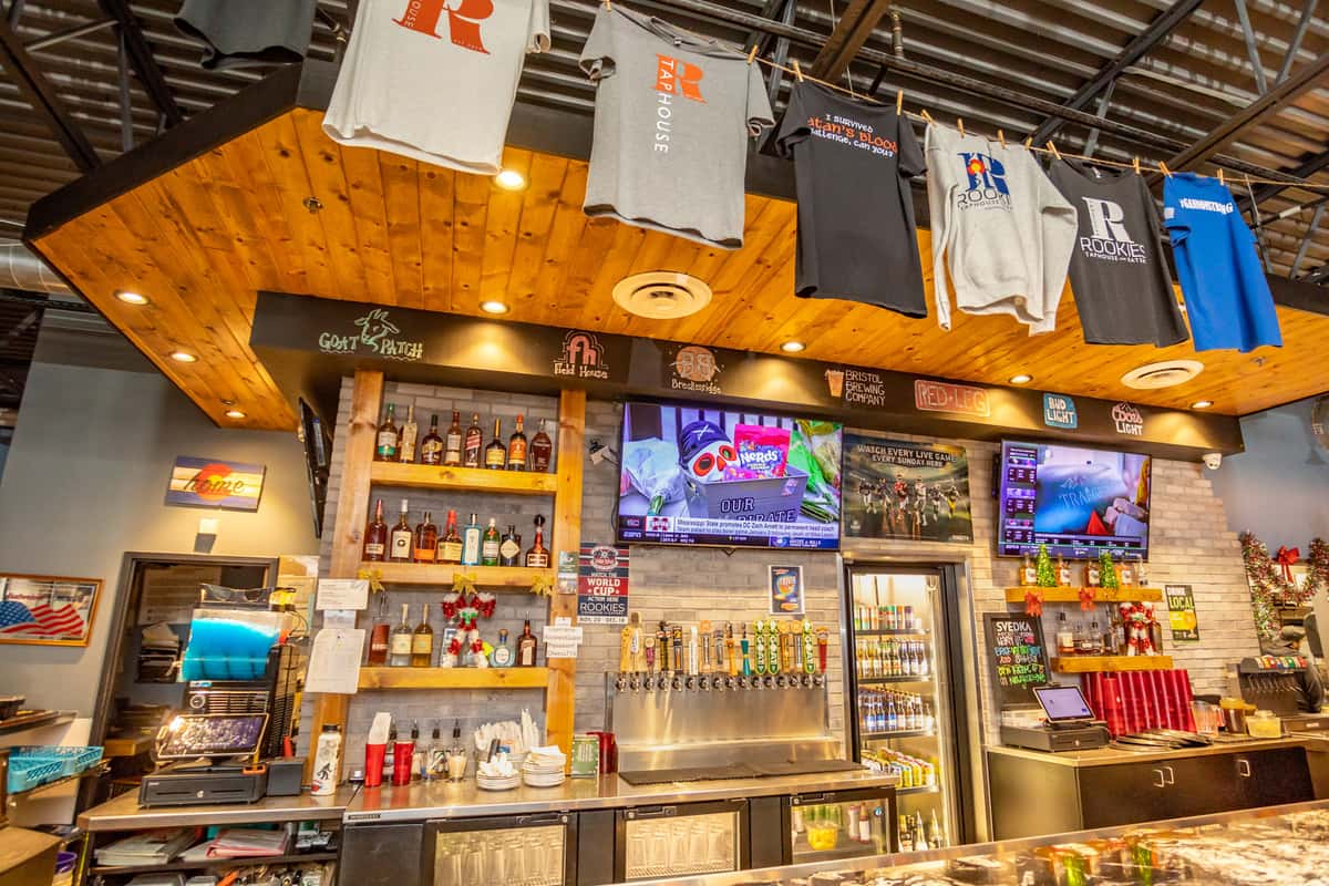 Interior bar with Rookies merchandise