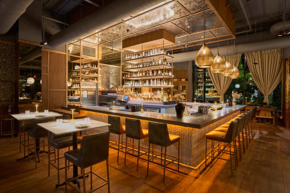 Indian dishes served at Fitoor Santa Monica near Ocean Avenue — modern coastal presentation with California flair