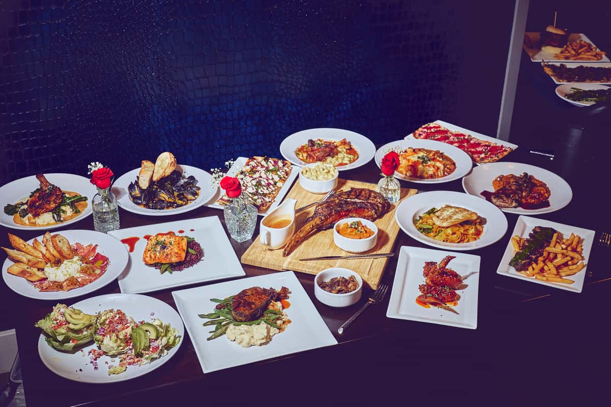 A variety of foods on a table
