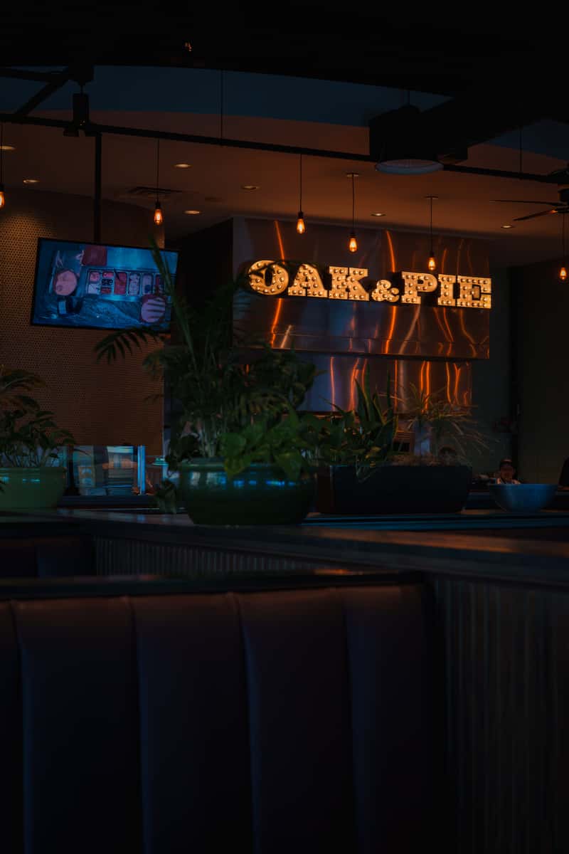 Exterior view of Oak & Pie wood-fired pizza restaurant in Wichita, Kansas