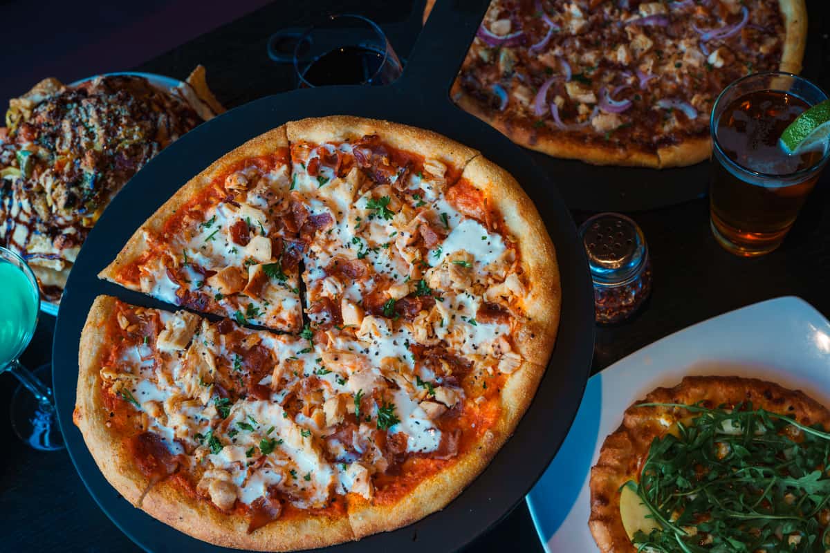 Oak & Pie wood-fired pizza served for a family-friendly dinner in Wichita