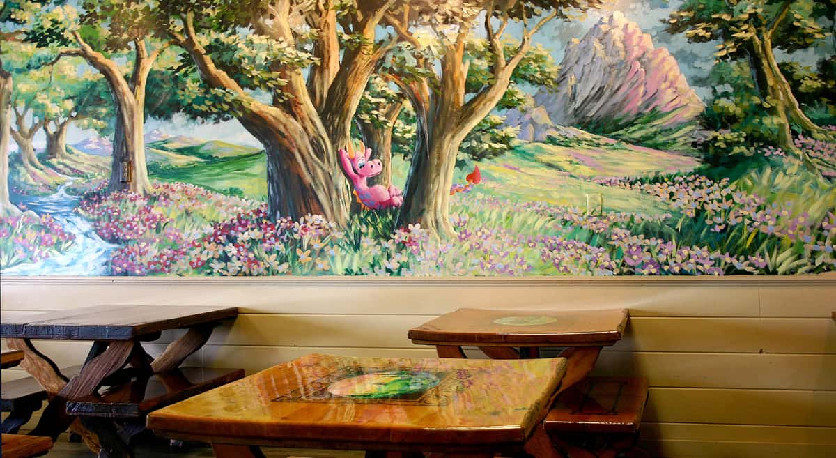 mural and seating