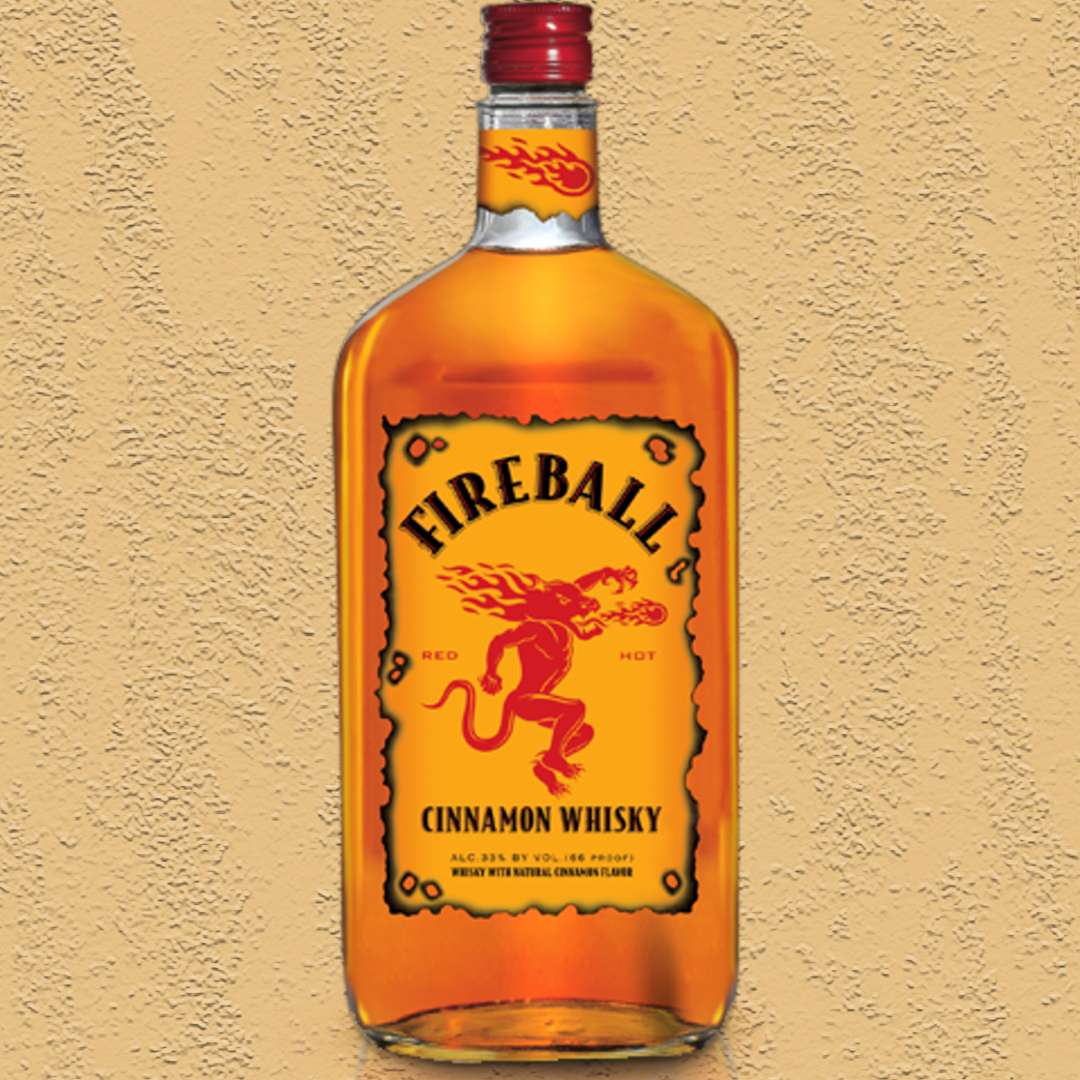 fireball whiskey back of bottle