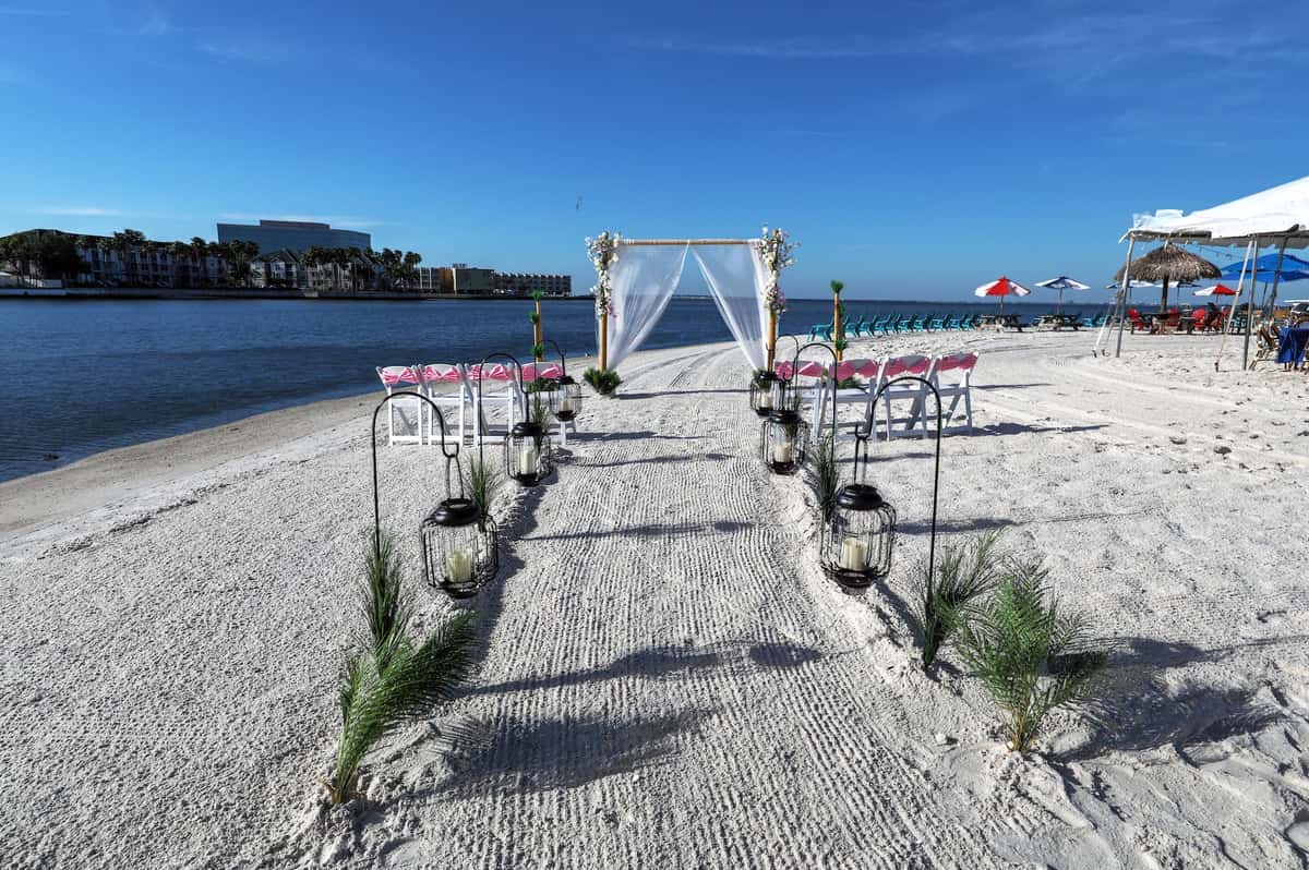 a wedding venue on the beach