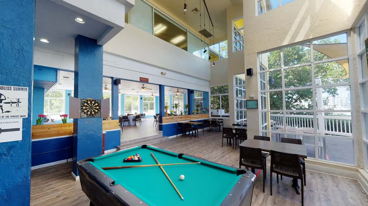 lounge area with pool table and darts