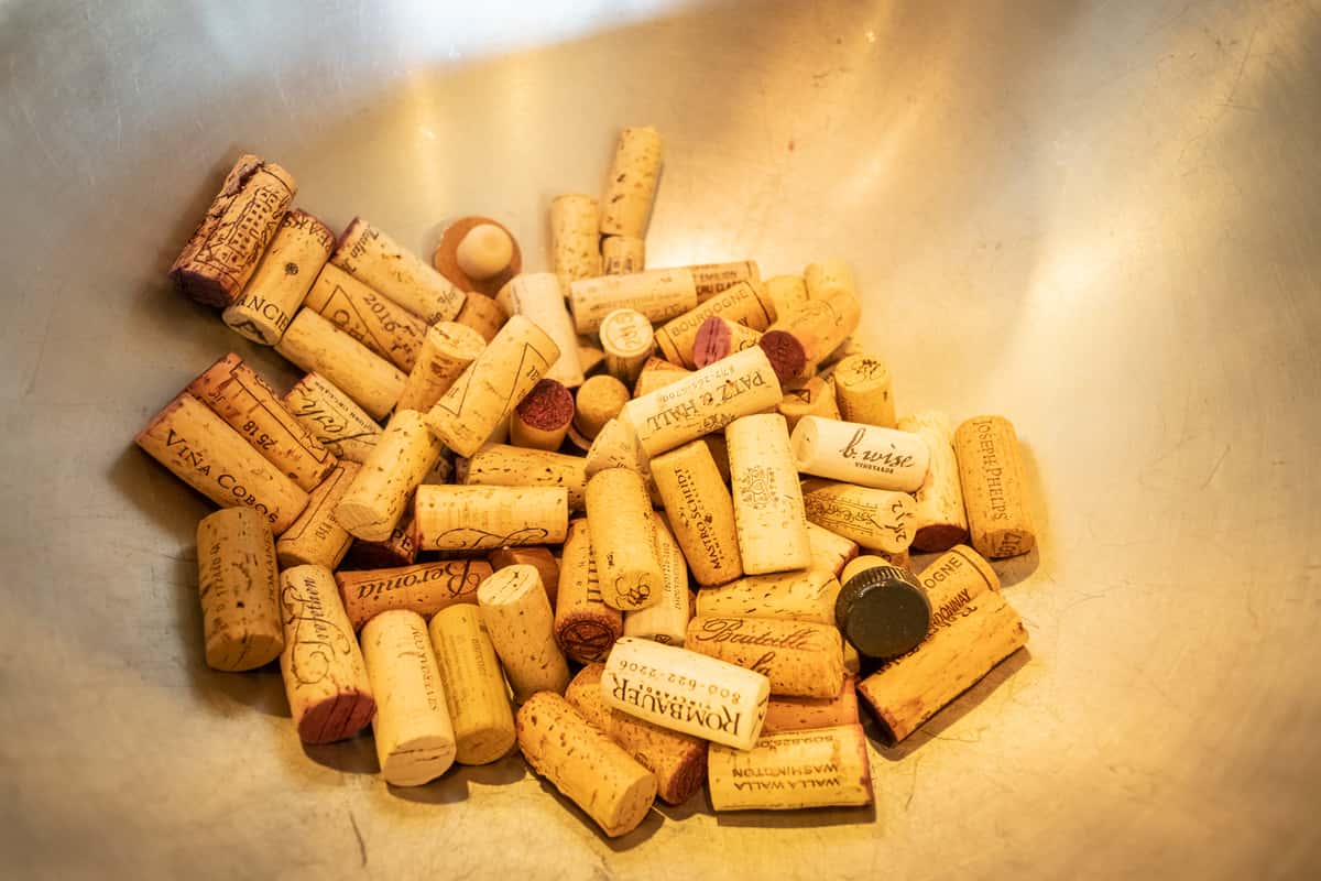 Bowl of wine corks