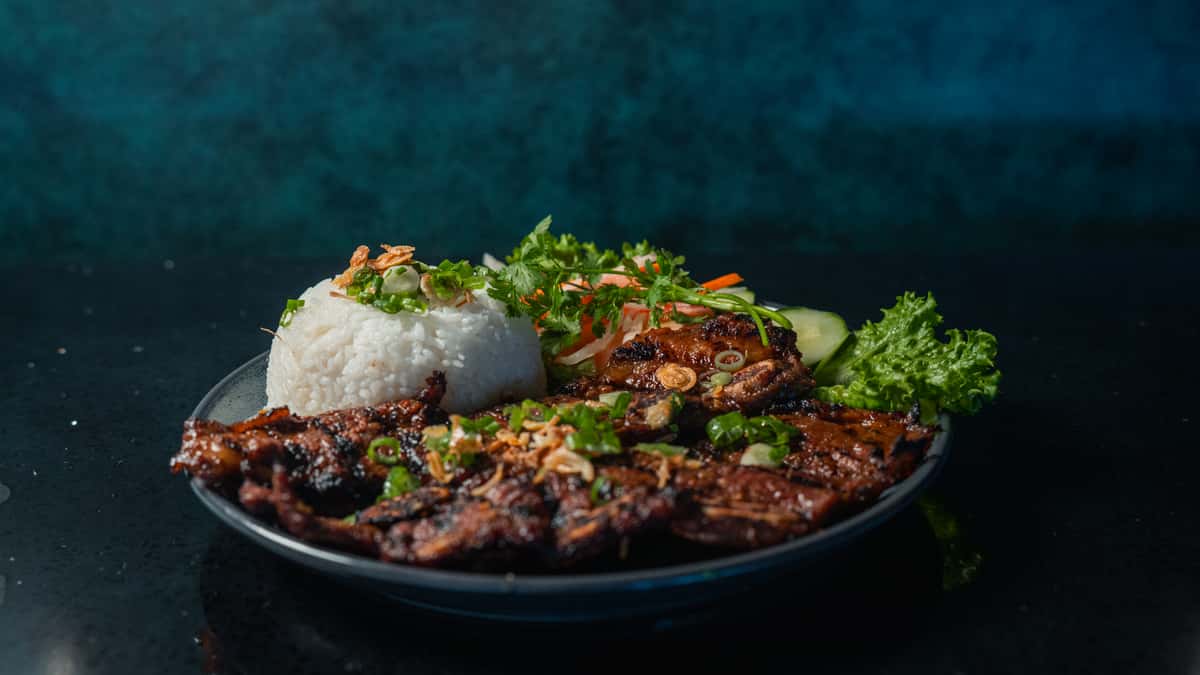 Steak and rice dish