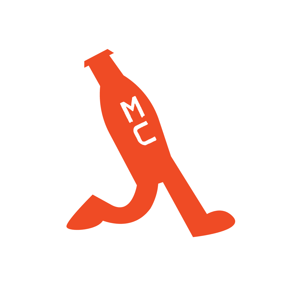 running bottle character in orange