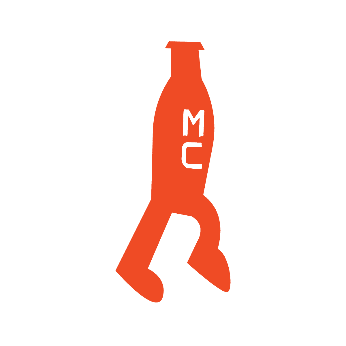 running bottle character in orange