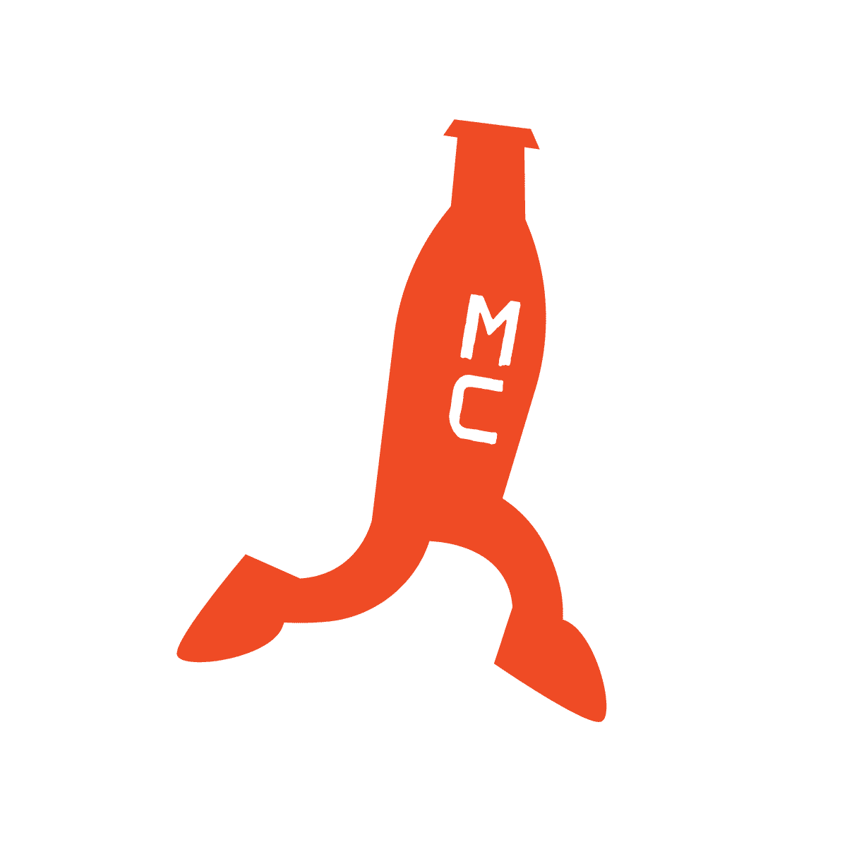 running bottle character in orange