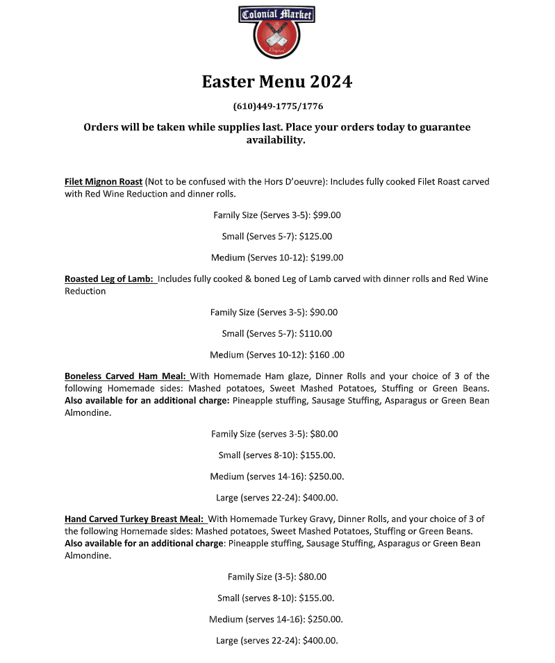 Catering Menu